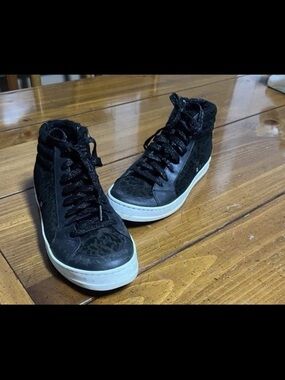 P448 Skate Boster High Top Sneakers - Black Leopard - EU 38 / US 7.5-8 Women’s